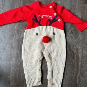 “Dutton” Christmas sweater romper, No brand sz70 (6-12M)